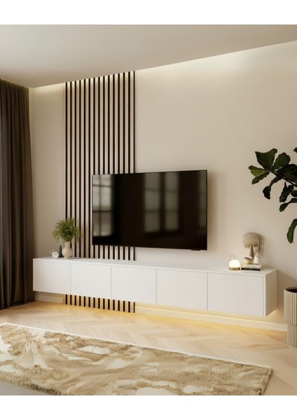 Parla Tv Ünitesi & Sehpası (Beyaz)