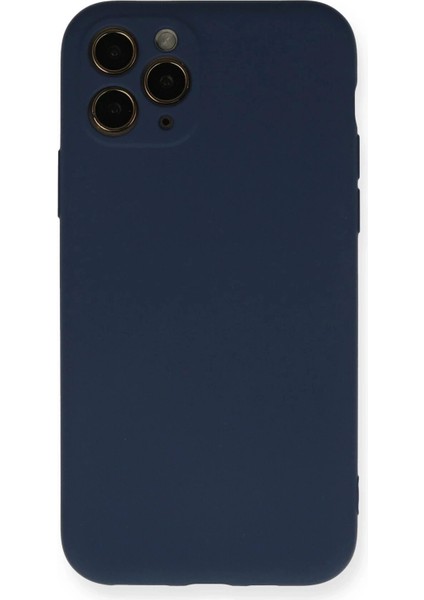 Newface iPhone 11 Pro Kılıf Nano Içi Kadife Silikon - Lacivert