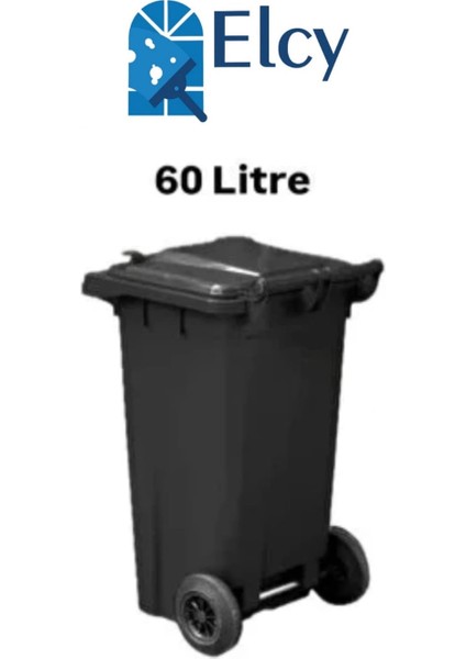 60 Lt Plastik Çöp Konteyneri Siyah -Isıya Karşı Dayanıklı