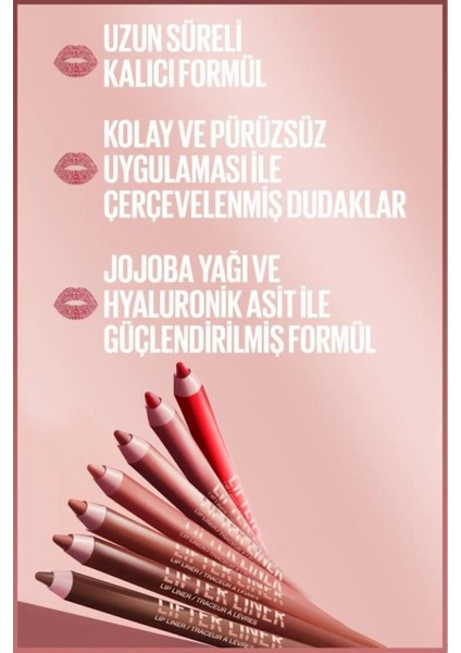 Pembe Ton Dudak Kalemi Jojoba Yağı ve Hyaluronik Asitli Mat Yoğun Pigment 1 Adet