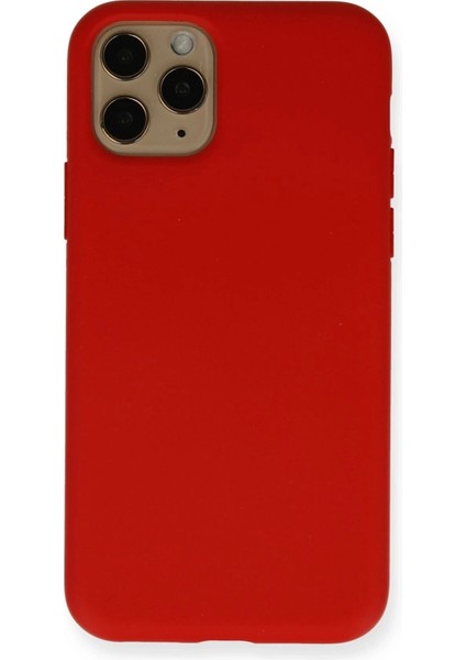 Newface iPhone 11 Pro Kılıf Nano Içi Kadife Silikon - Kırmızı