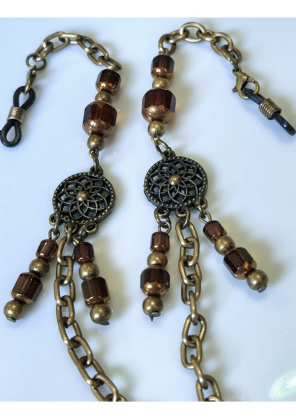 Otantik Gözlük Zinciri Antik Altın Rengi Zincirli Sallantılı Gerçek Kristal Taşlı fırsatları