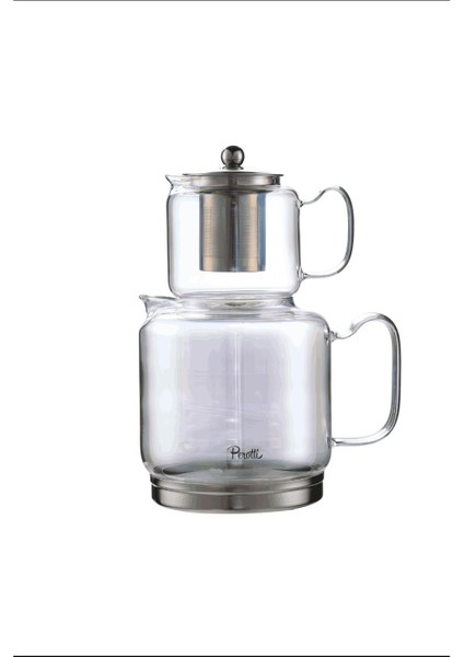 Elena Luster Indüksiyon Tabanlı Borosilikat Cam Çaydanlık Takımı 500 ml Demlik 1800 ml Suluk fırsatları