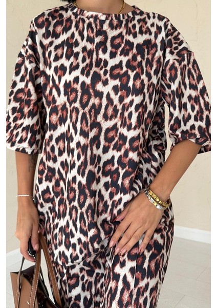 Leopar T-Shirt ve Pantolon Takım modelleri