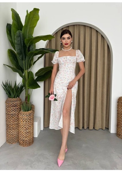 Zeze Balon Kol Elbise