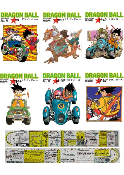 Dragon Ball 7&8 - 9&10 - 11&12 - 13&14 - 15&16 - 17&18. Ciltler Manga Seti + Mat. Öğreten Cetvel