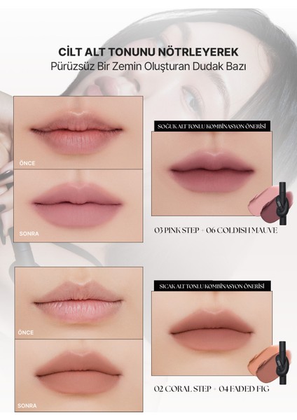 Ton Eşitleyen Renkli Dudak Bazı & Tint Muzıgae Mansıon Tie Up Cover Tint (03 Pink Step)