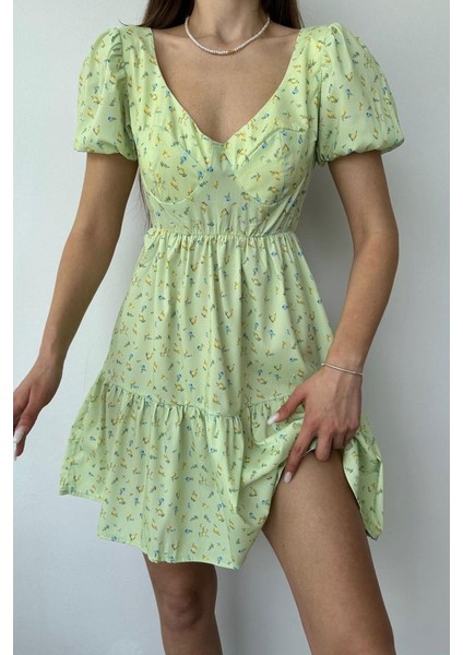 Yeşil Sırt Dekolteli Elbise fırsatları