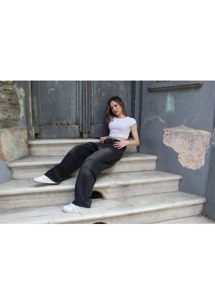 Eskitme Yıkama Unisex Baggyjeans Pantolon fırsatları