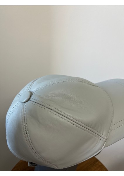 Mavi Unisex %100 Hakiki Deri Cırt Cırtlı Şapka – (57-59 cm ) Arkadan ayarlanabilir