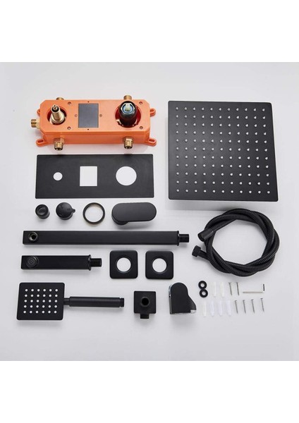 Dijital Sıcaklık LED Ekran Duş Seti Ankastre Mat Siyah 3 Yollu Model Sıva Altı Dahil 7 Yıl Garantili indirimleri