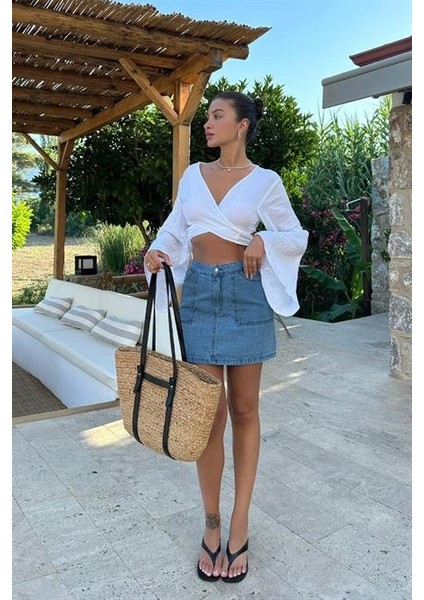 Cecile Denim Mini Etek 4015-17