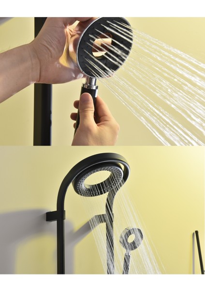Dijital LED Ekran ve Termostatlı Robot Duş Seti Siyah Lüx Şelale Yağmur Duş Sistemi 7 Yıl Garantili Ithal fırsatları
