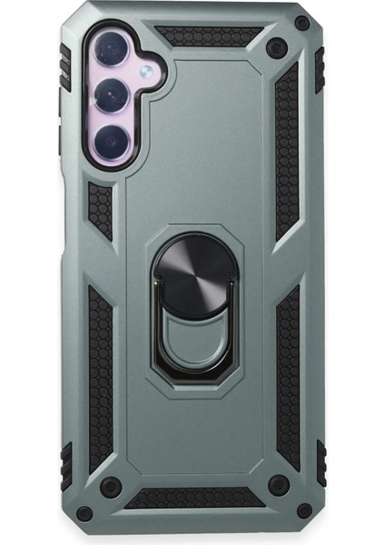 Newface Samsung Galaxy A24 4g Kılıf Sofya Yüzüklü Silikon Kapak - Yeşil