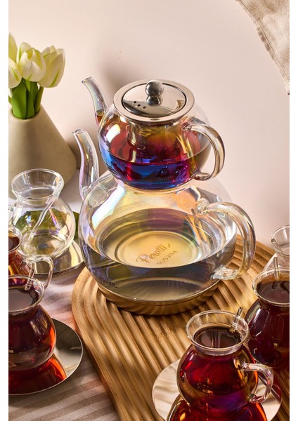 Keyf-I Ala Luster Premium 20 Parça Indüksiyon Tabanlı Borosilikat Çay Seti modelleri