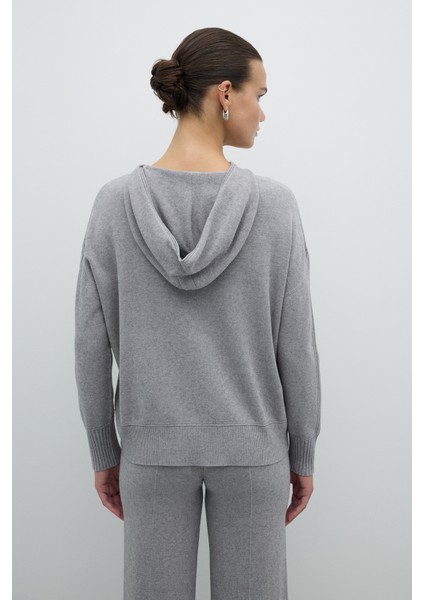 Kapüşonlu Triko Açık Gri K2671013_056 fiyatları