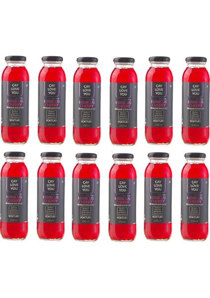 Hibiscus Cherry Soğuk Çay 250 ml x 12 Şişe