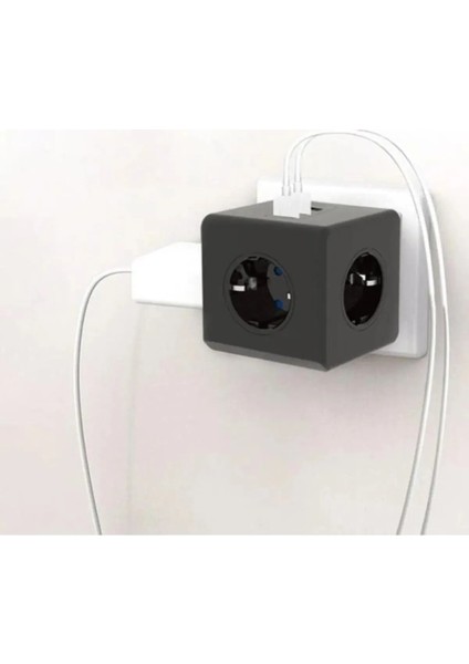 Termal Akım Korumalı Isıya Dayanıklı 3'lü Duvar Tipi Priz 2 x USB 1 x Type C Çıkışlı