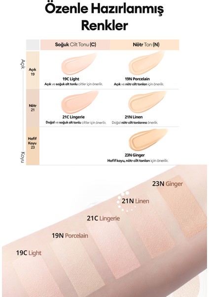 Mat Bitişli Kill Cover Founwear Cushion The Original + Refill (21N Linen) SPF50+ Pa+++ modelleri