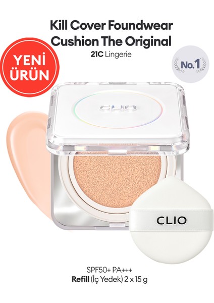 Mat Bitişli Kill Cover Founwear Cushion The Original + Refill (21C Lingerie) SPF50+ Pa+++
