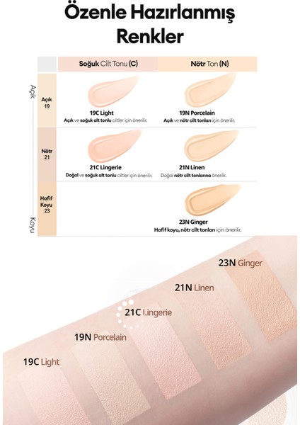 Mat Bitişli Kill Cover Founwear Cushion The Original + Refill (21C Lingerie) SPF50+ Pa+++ modelleri