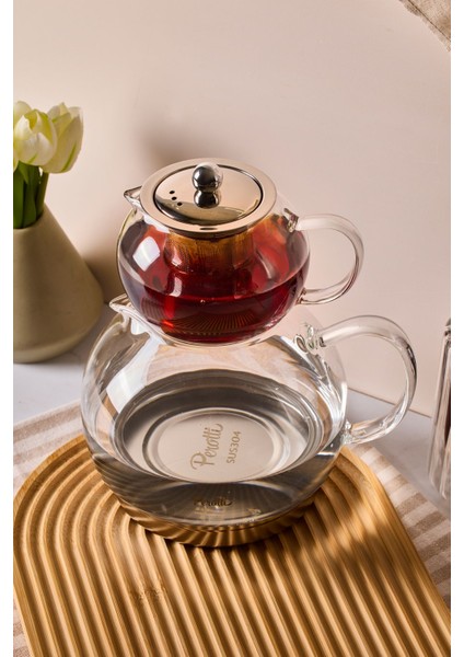 Diego Indüksiyon Tabanlı Borosilikat Cam Çaydanlık Takımı 500 ml Demlik 1800 ml Suluk fiyatları