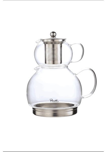 Diego Indüksiyon Tabanlı Borosilikat Cam Çaydanlık Takımı 500 ml Demlik 1800 ml Suluk fırsatları