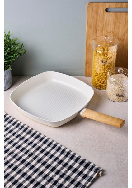 Danish Cook Beige Indüksiyon Tabanlı Grill Tava 28 cm