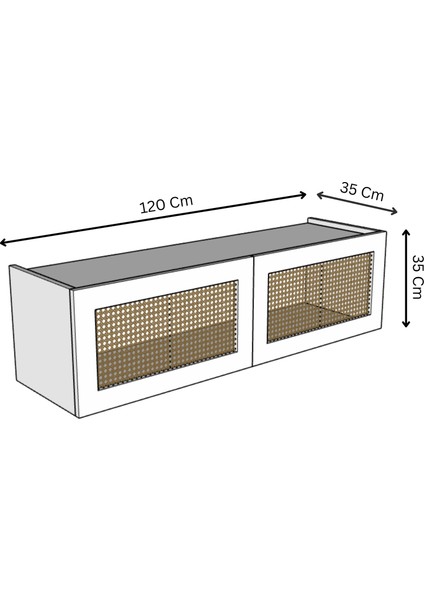 Babil Ceviz Ahşap Rengi Mdf Hazeran Detaylı Rattan 120 cm Tv Ünitesi fırsatları