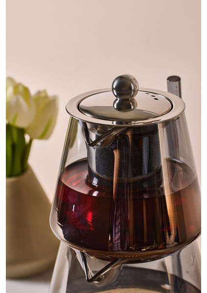 Franca Füme Indüksiyon Tabanlı Borosilikat Cam Çaydanlık Takımı 550 ml Demlik 1000 ml Suluk modelleri