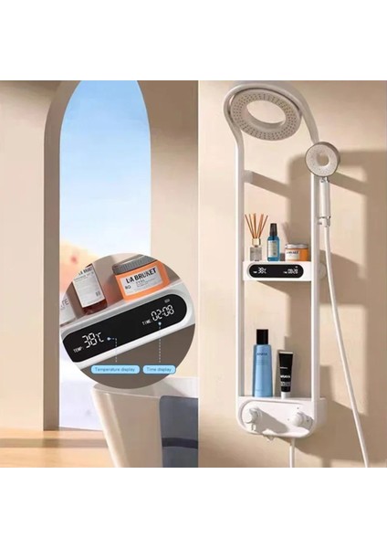 Dijital LED Ekran ve Termostatlı Robot Duş Seti Lüx Şelale Yağmur Duş Sistemi 7 Yıl Garantili Ithal