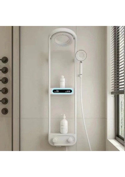 Dijital LED Ekran ve Termostatlı Robot Duş Seti Lüx Şelale Yağmur Duş Sistemi 7 Yıl Garantili Ithal