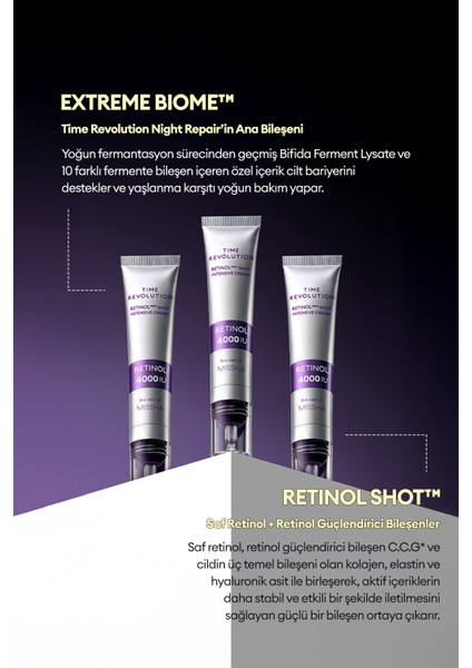 Kırışıklık Karşıtı Retinol İçerikli Konsantre Krem Time Revolution Retinol 4000 Shot Intensive Cream modelleri