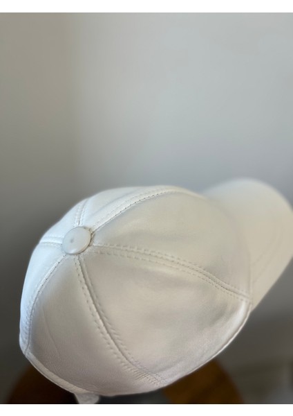 Beyaz Unisex %100 Hakiki Deri Cırt Cırtlı Şapka – (57-59 cm ) Arkadan ayarlanabilir fırsatları