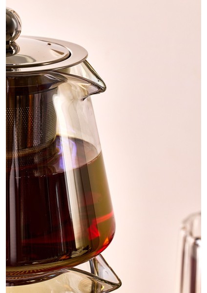 Flavio Luster Indüksiyon Tabanlı Borosilikat Cam Çaydanlık Takımı 550 ml Demlik 1000 ml Suluk modelleri