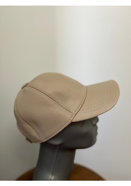 Bej Unisex %100 Hakiki Deri Cırt Cırtlı Şapka – (57-59 cm ) Arkadan ayarlanabilir fiyatları