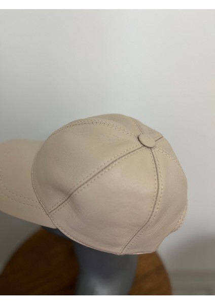 Bej Unisex %100 Hakiki Deri Cırt Cırtlı Şapka – (57-59 cm ) Arkadan ayarlanabilir fırsatları