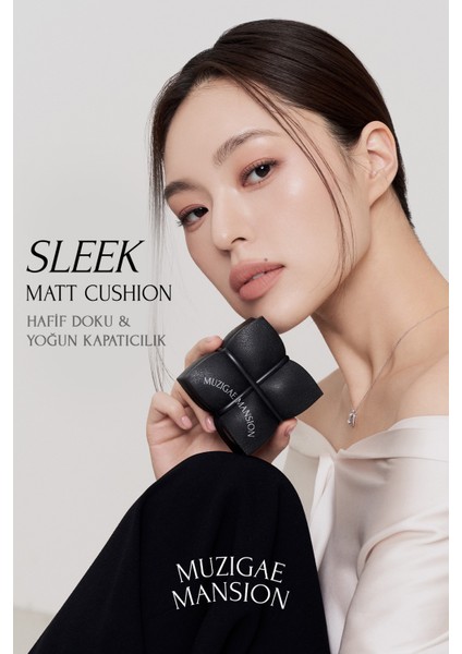 Kapatıcı, Mat Bitişli Cushion + Refill Muzıgae Mansıon Sleek Matt Cushion Set (No.21) SPF50+/PA++++