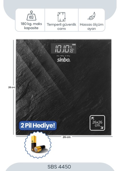 Dijital Banyo Baskülü 180 kg Kapasiteli Temperli Cam Geniş LCD Ekran Hassas Sensörlü fiyatları