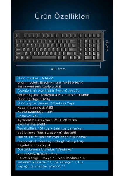 AK980 Max He Manyetik Switch Klavye- 128K Tarama HIZI-0.125 Ms Ultra Düşük GECIKME-8000 Hz fırsatları