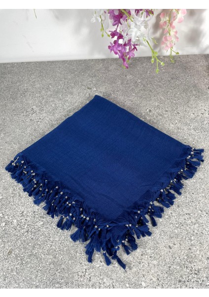 Mavi Püsküllü Yazma Eşarp – Pamuklu, Şık ve Rahat Kullanım modelleri