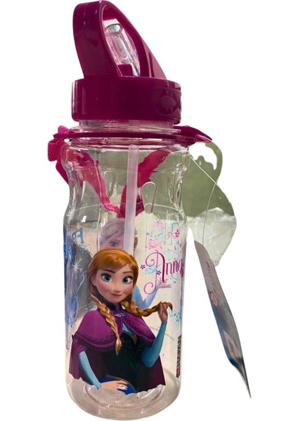 Frozen Anna & Elsa Lisanslı Pipetli Suluk – Çocuk Su Matarası 500 ml fırsatları