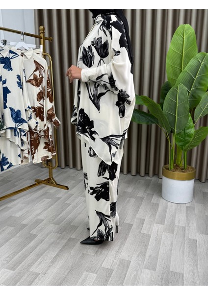 Kadın Büyük Beden Desenli Düğmeli 2li Takım Elbise Siyah fırsatları