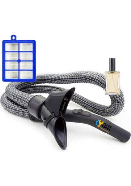 Philips Uyumlu Fc 9205 Marathon Elektrikli Süpürge Çelik Telli Hortum ve Hepa Filtresi Hediyeli