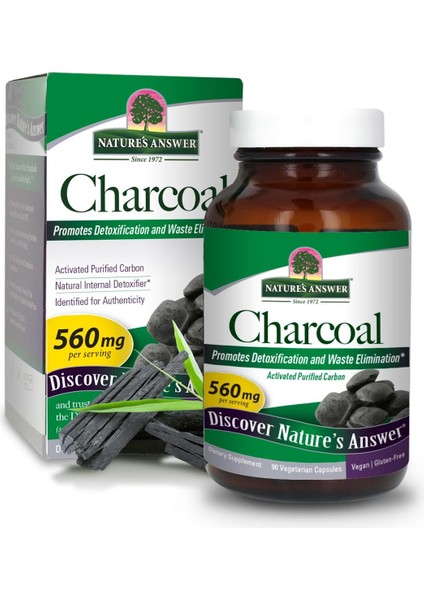 Charcoal Activated Purified Carbon 280 mg Full Spectrum Aktif Saflaştırılmış Karbon Detox