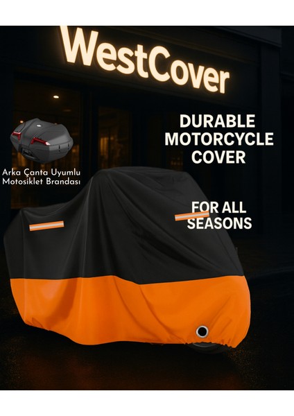 Mondial 50 Loyal Arka Çanta Uyumlu Turuncu Siyah Reflektörlü Motosiklet Branda,örtüsü fiyatları