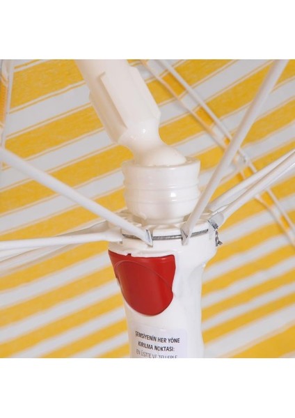 Plaj Şemsiyesi 8 Telli 200 cm Çap Sarı Beyaz Renk Bidonlu Eğim Verilir ve Rosie Hediye fırsatları