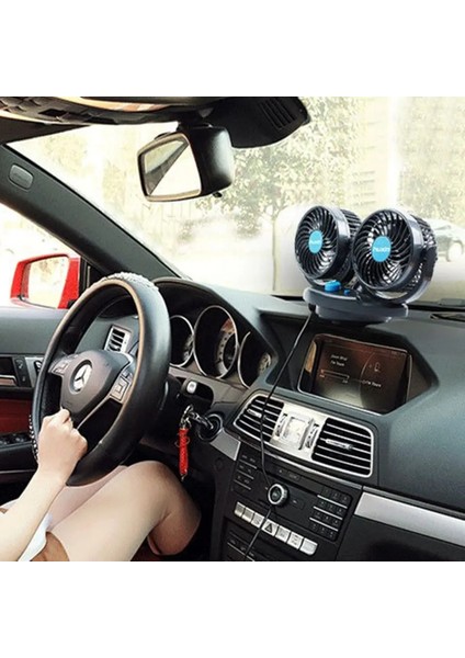 Oto Vantilatör 24 Volt 360 Derece 3 Kademe Hız Ayarlı Çift Başlı Vantilatör Çakmaklık Soketli fırsatları