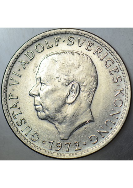 İsveç 5 Kron 1972 Kral 6. Gustaf Adolf Dönemi Çilaltı+ fiyatları