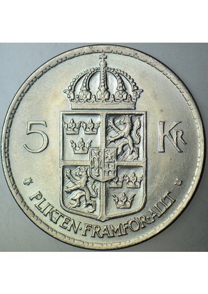 İsveç 5 Kron 1972 Kral 6. Gustaf Adolf Dönemi Çilaltı+ modelleri